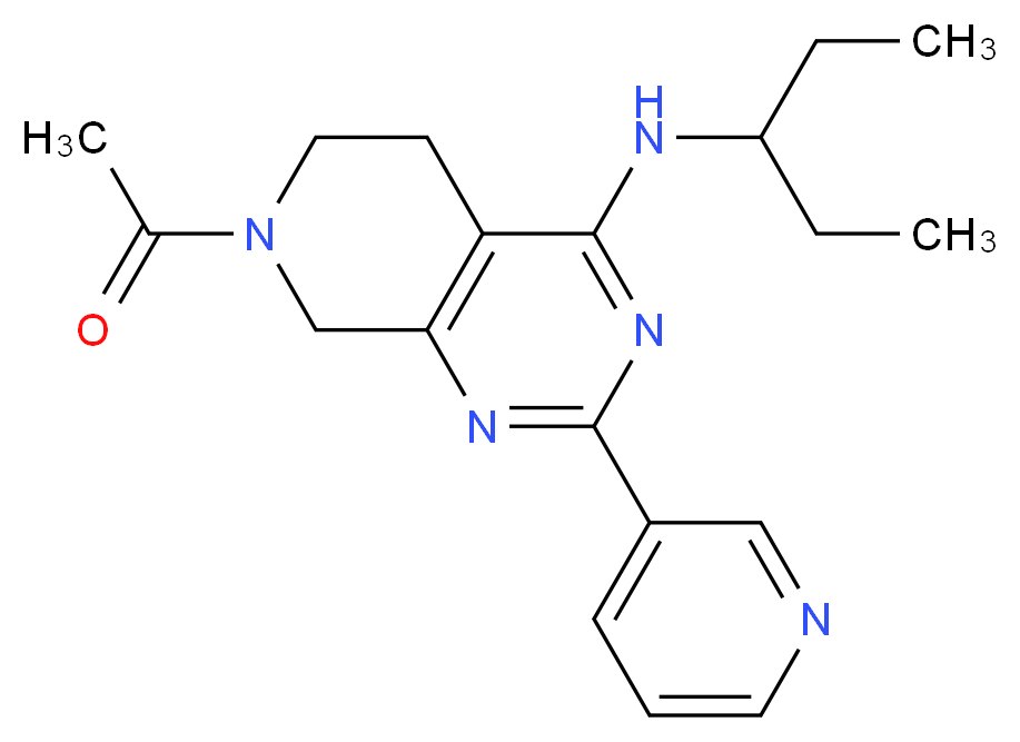 7-acetyl-N-(1-ethylpropyl)-2-pyridin-3-yl-5,6,7,8-tetrahydropyrido[3,4-d]pyrimidin-4-amine_分子结构_CAS_)