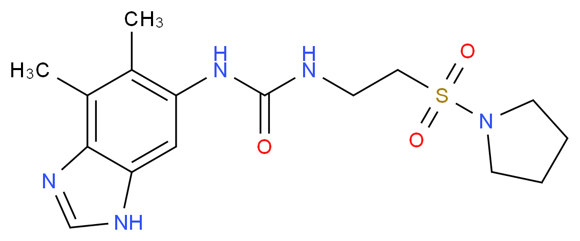 N-(4,5-dimethyl-1H-benzimidazol-6-yl)-N'-[2-(pyrrolidin-1-ylsulfonyl)ethyl]urea_分子结构_CAS_)