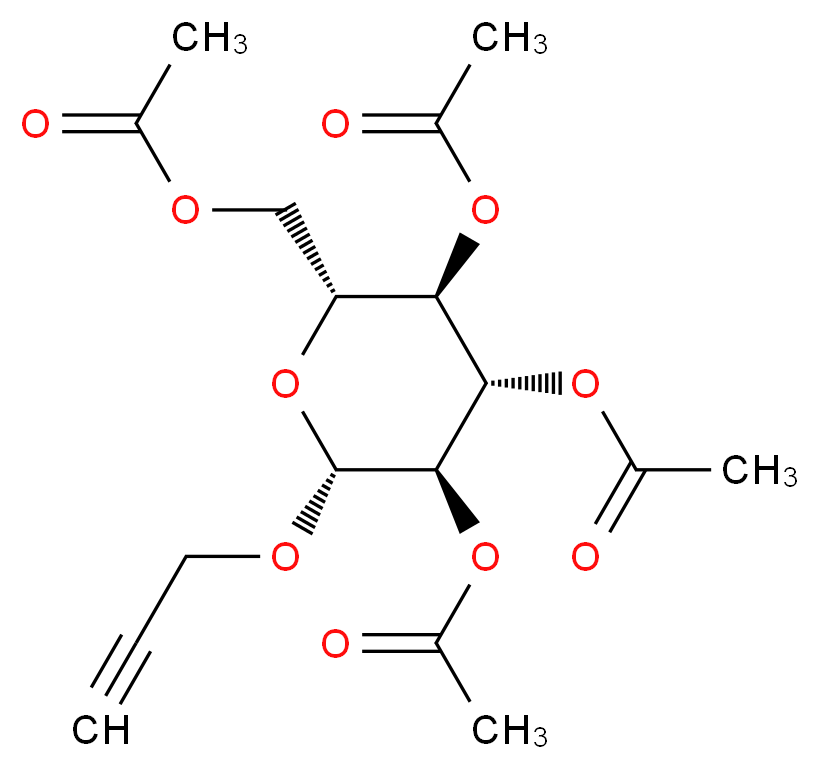 [(2R,3R,4S,5R,6R)-3,4,5-tris(acetyloxy)-6-(prop-2-yn-1-yloxy)oxan-2-yl]methyl acetate_分子结构_CAS_34272-02-1