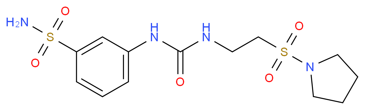 3-[({[2-(pyrrolidin-1-ylsulfonyl)ethyl]amino}carbonyl)amino]benzenesulfonamide_分子结构_CAS_)