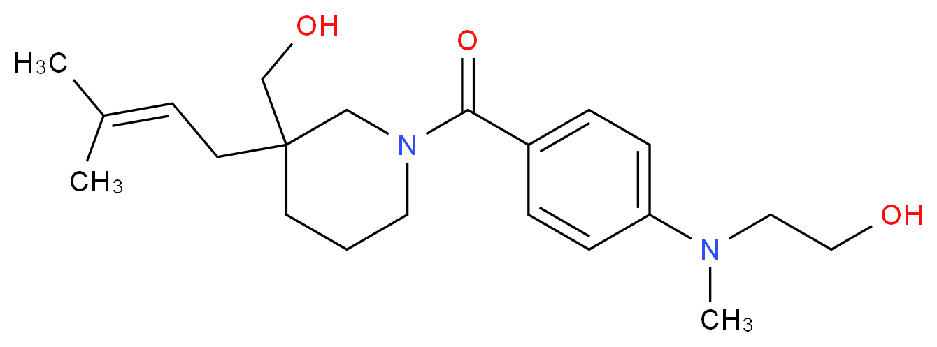 2-[(4-{[3-(hydroxymethyl)-3-(3-methylbut-2-en-1-yl)piperidin-1-yl]carbonyl}phenyl)(methyl)amino]ethanol_分子结构_CAS_)