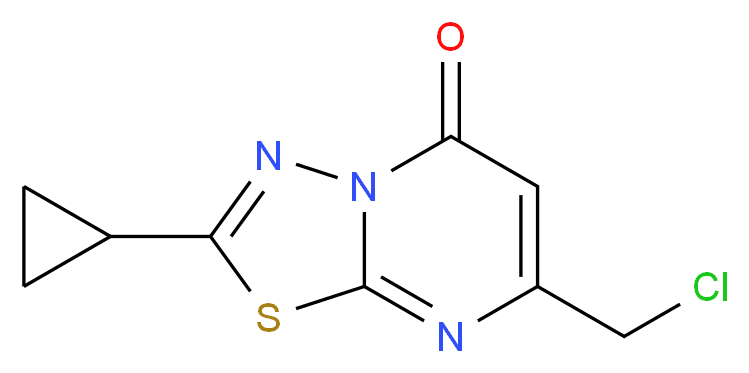 7-(chloromethyl)-2-cyclopropyl-5H-[1,3,4]thiadiazolo[3,2-a]pyrimidin-5-one_分子结构_CAS_946744-68-9)