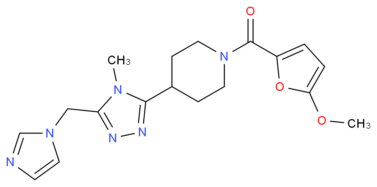 4-[5-(1H-imidazol-1-ylmethyl)-4-methyl-4H-1,2,4-triazol-3-yl]-1-(5-methoxy-2-furoyl)piperidine_分子结构_CAS_)