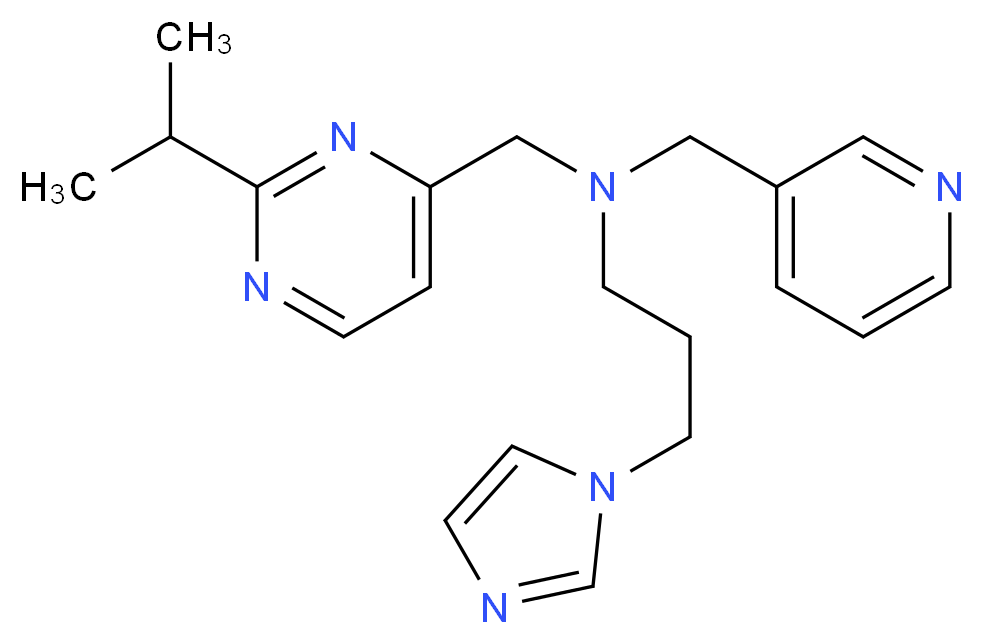 3-(1H-imidazol-1-yl)-N-[(2-isopropylpyrimidin-4-yl)methyl]-N-(pyridin-3-ylmethyl)propan-1-amine_分子结构_CAS_)