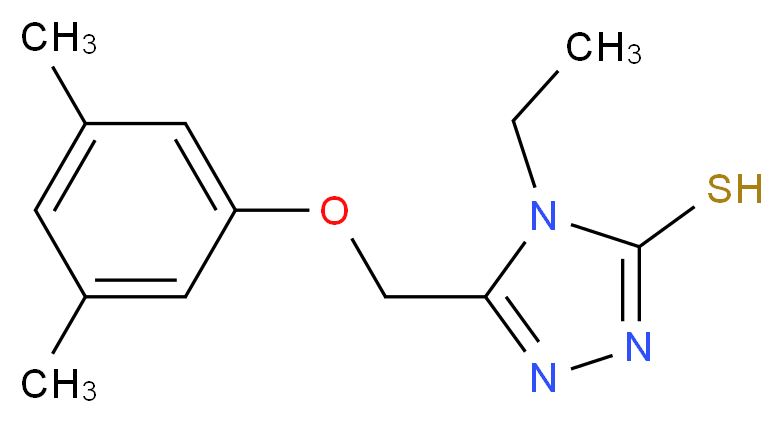 5-[(3,5-Dimethylphenoxy)methyl]-4-ethyl-4H-1,2,4-triazole-3-thiol_分子结构_CAS_667413-42-5)