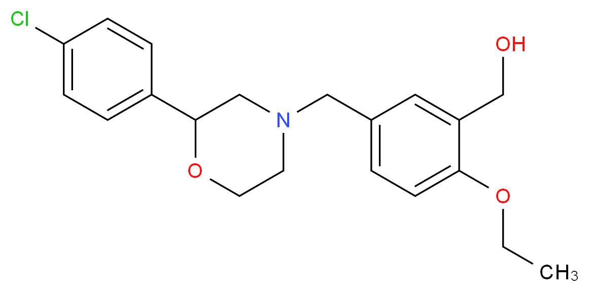 (5-{[2-(4-chlorophenyl)morpholin-4-yl]methyl}-2-ethoxyphenyl)methanol_分子结构_CAS_)