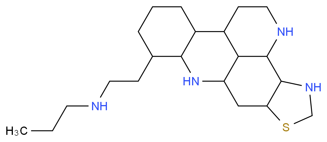 propyl(2-{4-thia-6,9,19-triazapentacyclo[10.7.1.0<sup>3</sup>,<sup>7</sup>.0<sup>8</sup>,<sup>2</sup><sup>0</sup>.0<sup>1</sup><sup>3</sup>,<sup>1</sup><sup>8</sup>]icosan-17-yl}ethyl)amine_分子结构_CAS_133401-11-3