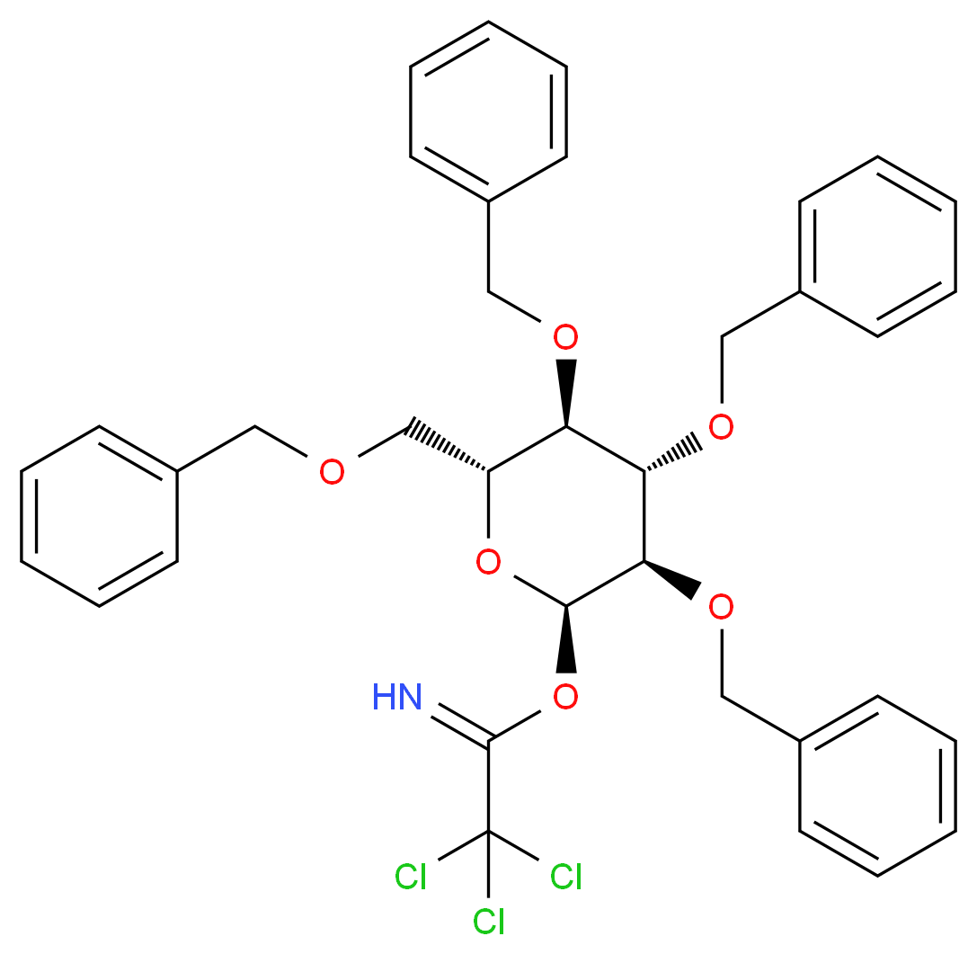 2,3,4,6-四-O-苄基-α-D-吡喃葡萄糖基三氯乙酰亚胺酯_分子结构_CAS_74808-09-6)