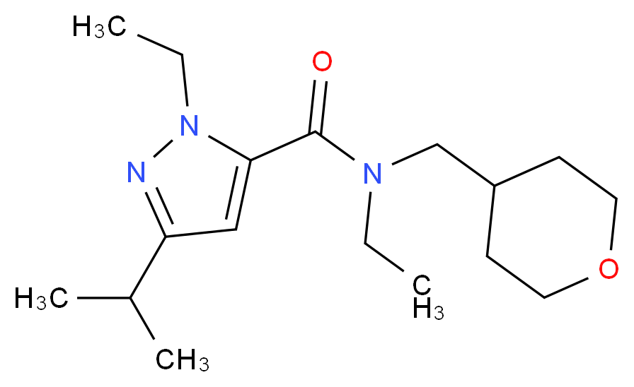 N,1-diethyl-3-isopropyl-N-(tetrahydro-2H-pyran-4-ylmethyl)-1H-pyrazole-5-carboxamide_分子结构_CAS_)