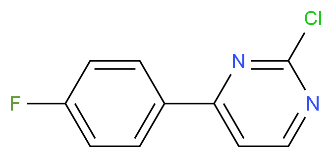 2-CHLORO-4-(4-FLUORO-PHENYL)-PYRIMIDINE_分子结构_CAS_85979-59-5)