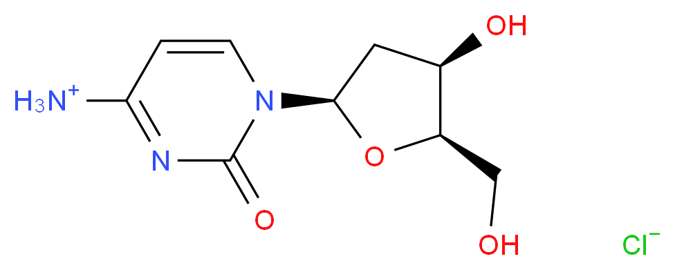 1-[(2R,4R,5R)-4-hydroxy-5-(hydroxymethyl)oxolan-2-yl]-2-oxo-1,2-dihydropyrimidin-4-aminium chloride_分子结构_CAS_3992-42-5