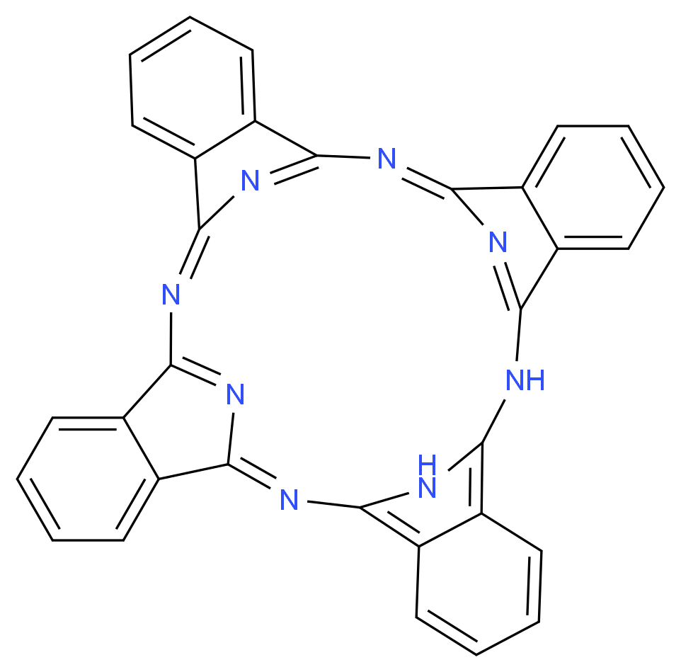 2,11,20,29,37,38,39,40-octaazanonacyclo[28.6.1.1<sup>3</sup>,<sup>1</sup><sup>0</sup>.1<sup>1</sup><sup>2</sup>,<sup>1</sup><sup>9</sup>.1<sup>2</sup><sup>1</sup>,<sup>2</sup><sup>8</sup>.0<sup>4</sup>,<sup>9</sup>.0<sup>1</sup><sup>3</sup>,<sup>1</sup><sup>8</sup>.0<sup>2</sup><sup>2</sup>,<sup>2</sup><sup>7</sup>.0<sup>3</sup><sup>1</sup>,<sup>3</sup><sup>6</sup>]tetraconta-1,3,5,7,9,12(39),13,15,17,19,21(38),22,24,26,28,30(37),31,33,35-nonadecaene_分子结构_CAS_574-93-6