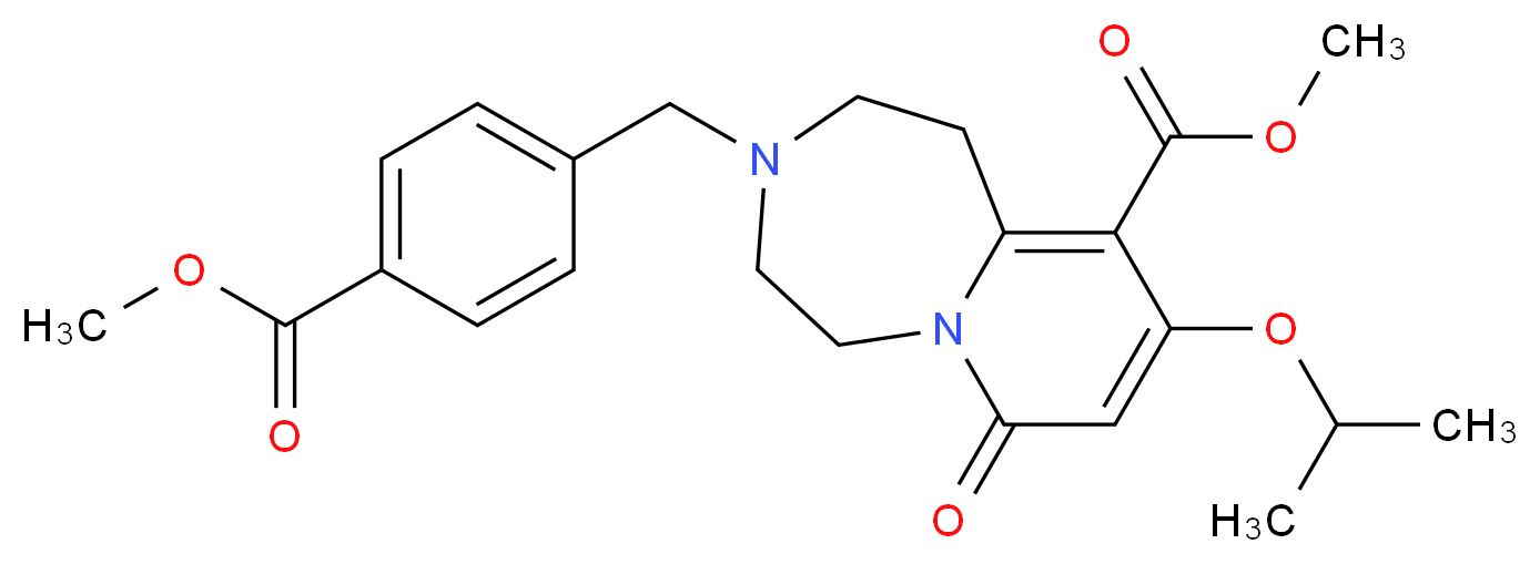 methyl 9-isopropoxy-3-[4-(methoxycarbonyl)benzyl]-7-oxo-1,2,3,4,5,7-hexahydropyrido[1,2-d][1,4]diazepine-10-carboxylate_分子结构_CAS_)