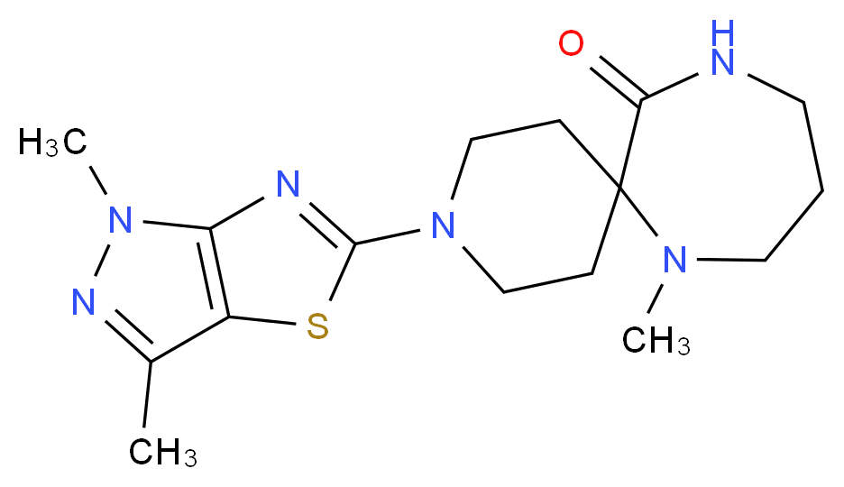 3-(1,3-dimethyl-1H-pyrazolo[3,4-d][1,3]thiazol-5-yl)-7-methyl-3,7,11-triazaspiro[5.6]dodecan-12-one_分子结构_CAS_)