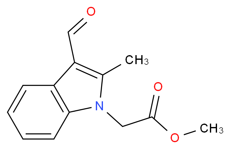methyl (3-formyl-2-methyl-1H-indol-1-yl)acetate_分子结构_CAS_431983-71-0)