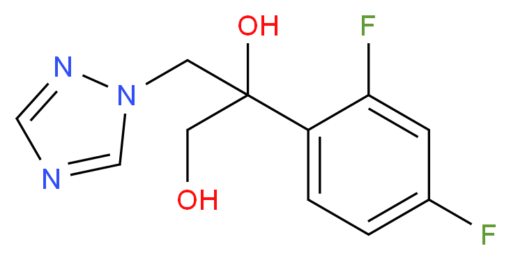 2-(2,4-Difluorophenyl)-3-(1H-1,2,4-triazol-1-yl)-1,2-propanediol_分子结构_CAS_118689-07-9)