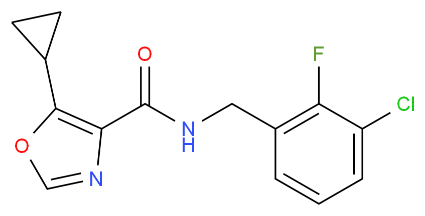 N-(3-chloro-2-fluorobenzyl)-5-cyclopropyl-1,3-oxazole-4-carboxamide_分子结构_CAS_)