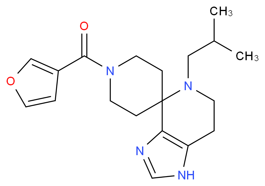 1'-(3-furoyl)-5-isobutyl-1,5,6,7-tetrahydrospiro[imidazo[4,5-c]pyridine-4,4'-piperidine]_分子结构_CAS_)
