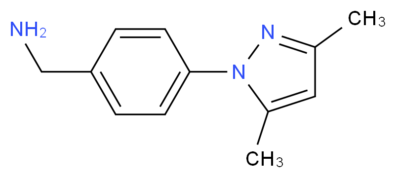 [4-(3,5-dimethyl-1H-pyrazol-1-yl)phenyl]methanamine_分子结构_CAS_930111-11-8