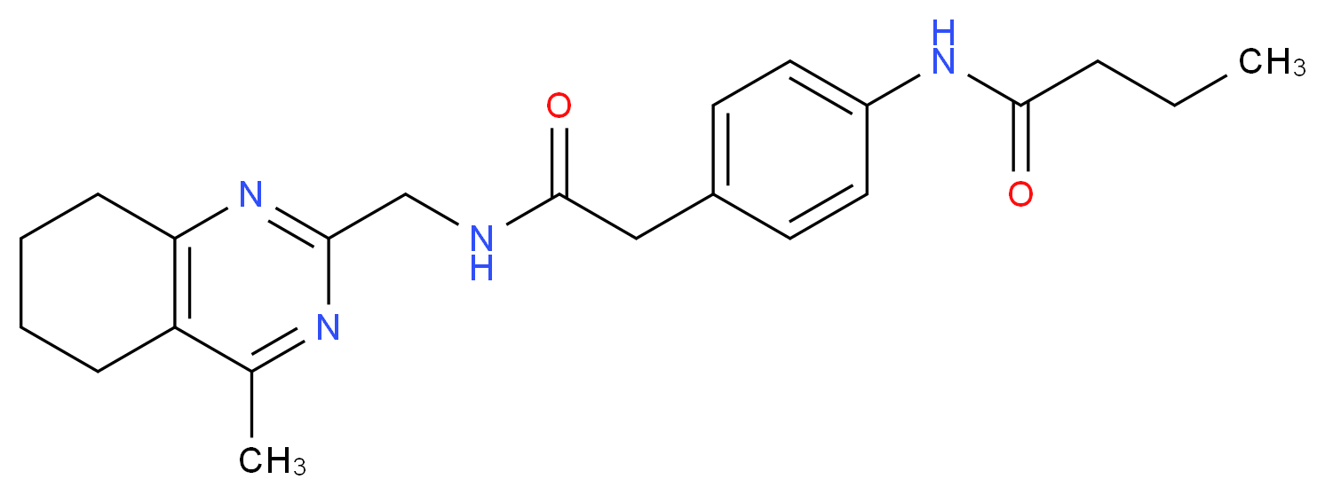 N-[4-(2-{[(4-methyl-5,6,7,8-tetrahydroquinazolin-2-yl)methyl]amino}-2-oxoethyl)phenyl]butanamide_分子结构_CAS_)