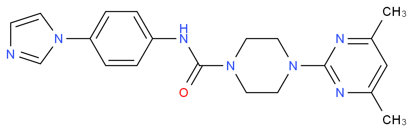 4-(4,6-dimethylpyrimidin-2-yl)-N-[4-(1H-imidazol-1-yl)phenyl]piperazine-1-carboxamide_分子结构_CAS_)