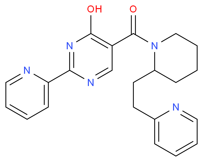 2-pyridin-2-yl-5-{[2-(2-pyridin-2-ylethyl)piperidin-1-yl]carbonyl}pyrimidin-4-ol_分子结构_CAS_)