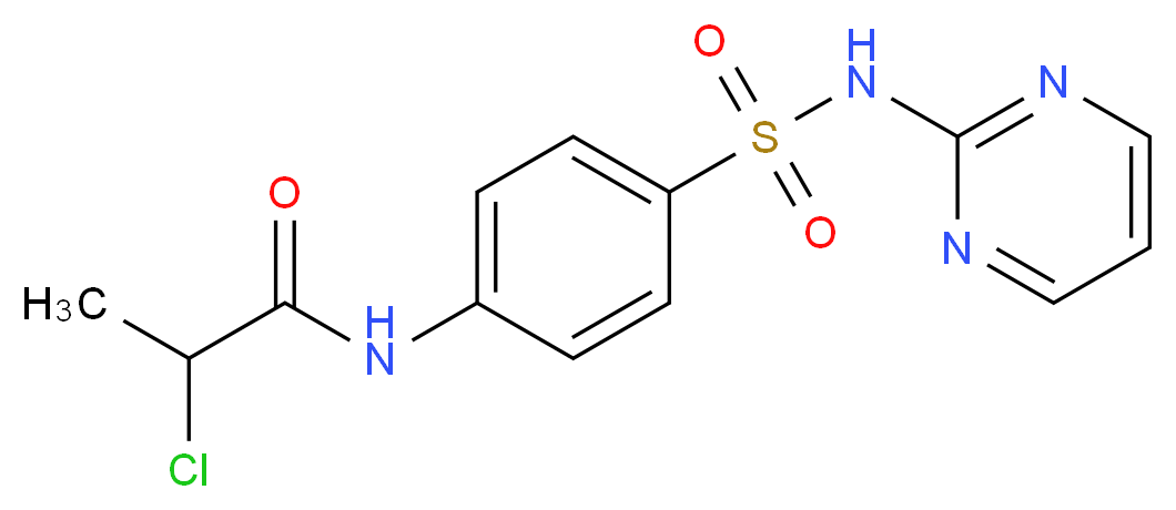 2-Chloro-N-{4-[(pyrimidin-2-ylamino)-sulfonyl]phenyl}propanamide_分子结构_CAS_)