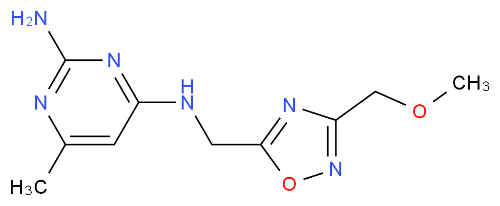 N~4~-{[3-(methoxymethyl)-1,2,4-oxadiazol-5-yl]methyl}-6-methylpyrimidine-2,4-diamine_分子结构_CAS_)