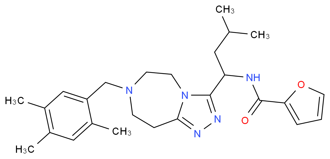 N-{3-methyl-1-[7-(2,4,5-trimethylbenzyl)-6,7,8,9-tetrahydro-5H-[1,2,4]triazolo[4,3-d][1,4]diazepin-3-yl]butyl}-2-furamide_分子结构_CAS_)