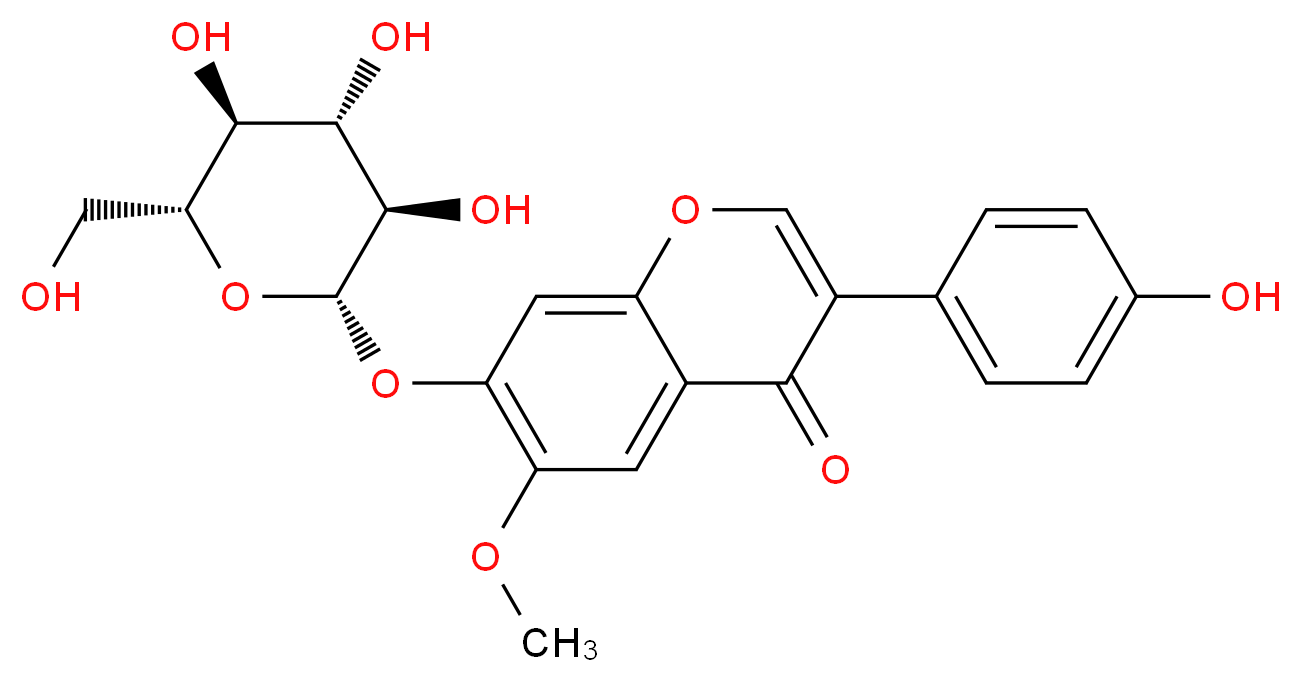 3-(4-hydroxyphenyl)-6-methoxy-7-{[(2S,3R,4S,5S,6R)-3,4,5-trihydroxy-6-(hydroxymethyl)oxan-2-yl]oxy}-4H-chromen-4-one_分子结构_CAS_40246-10-4