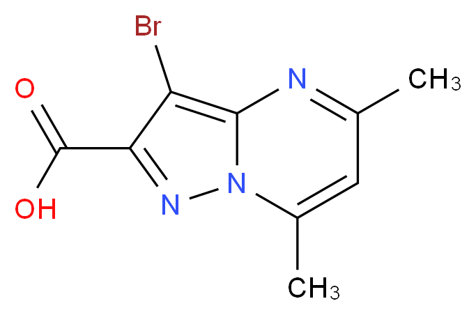 3-Bromo-5,7-dimethylpyrazolo[1,5-a]pyrimidine-2-carboxylic acid_分子结构_CAS_294194-46-0)