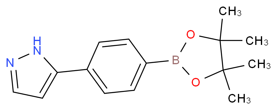 5-[4-(tetramethyl-1,3,2-dioxaborolan-2-yl)phenyl]-1H-pyrazole_分子结构_CAS_1196879-97-6