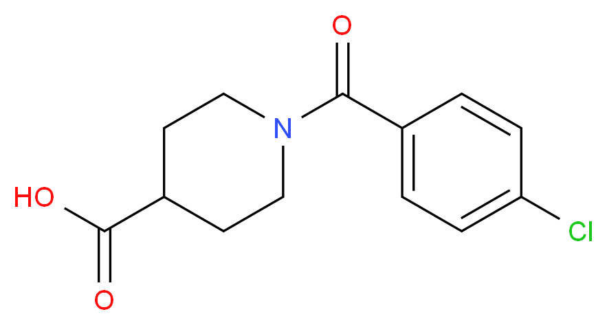 1-(4-Chlorobenzoyl)-4-piperidinecarboxylic acid_分子结构_CAS_379724-54-6)