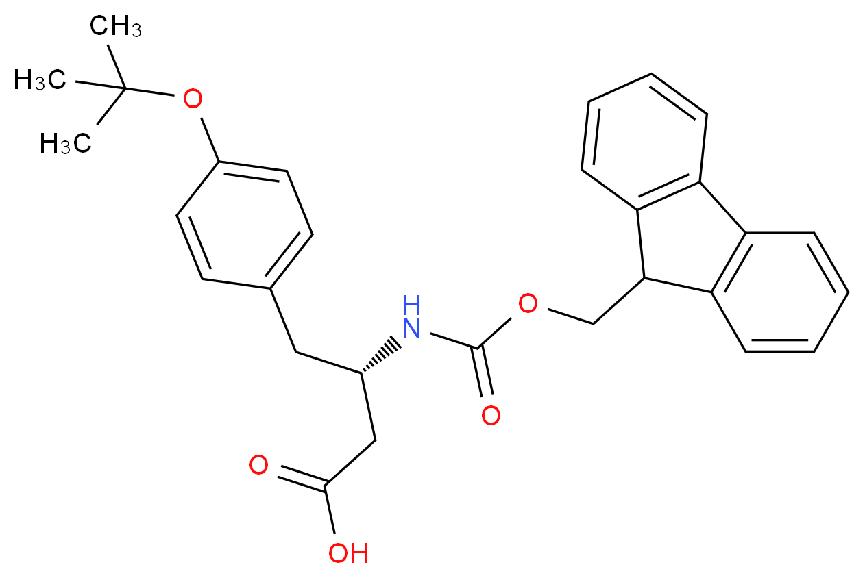 (3S)-4-[4-(tert-butoxy)phenyl]-3-{[(9H-fluoren-9-ylmethoxy)carbonyl]amino}butanoic acid_分子结构_CAS_219967-69-8