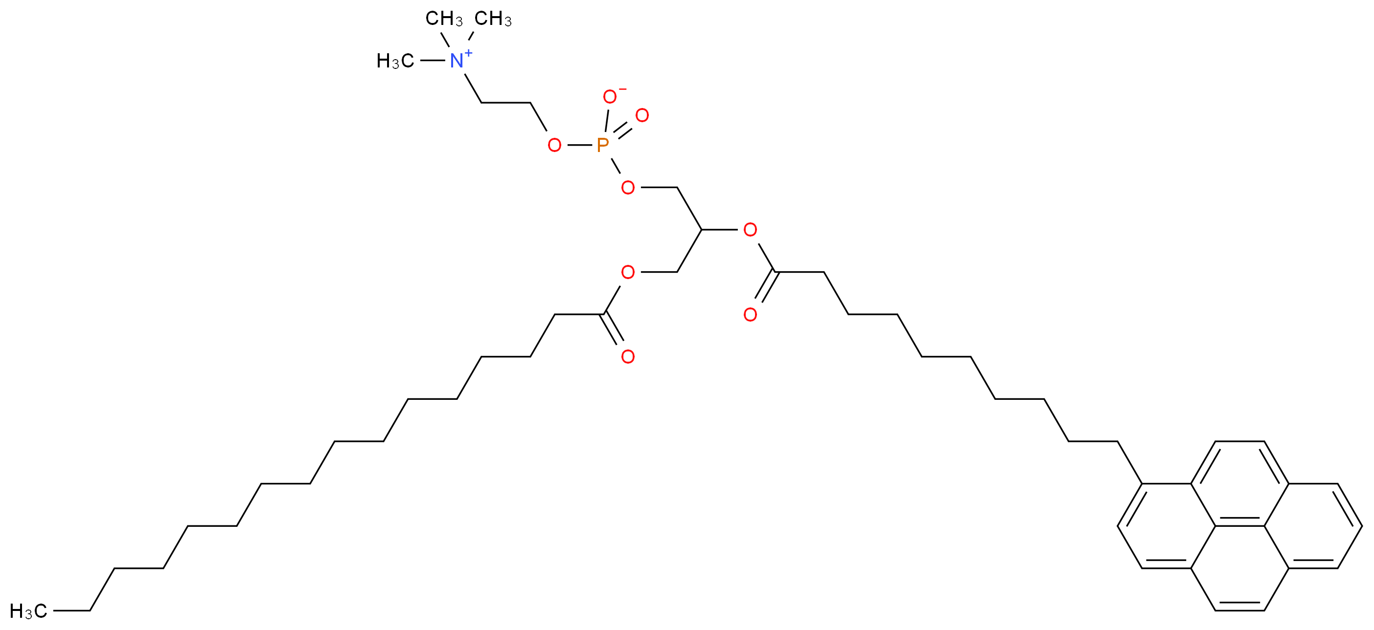 1-Palmitoyl-2-(pyrene-1-yl)decanoyl-sn-glycero-3-phosphocholine_分子结构_CAS_95864-17-8)