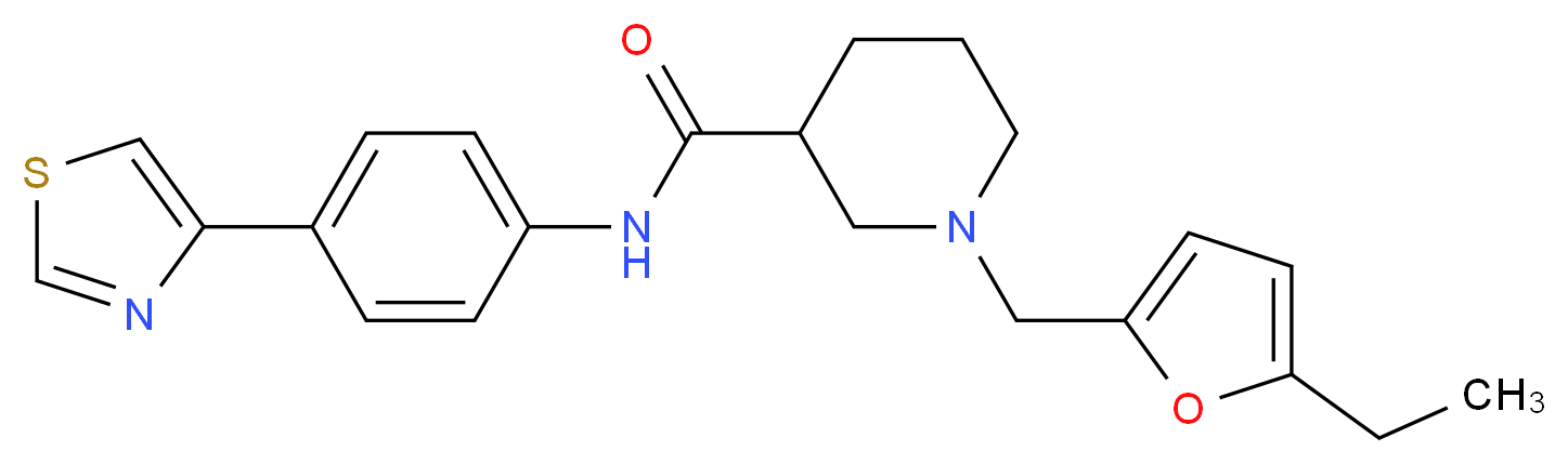 1-[(5-ethyl-2-furyl)methyl]-N-[4-(1,3-thiazol-4-yl)phenyl]-3-piperidinecarboxamide_分子结构_CAS_)