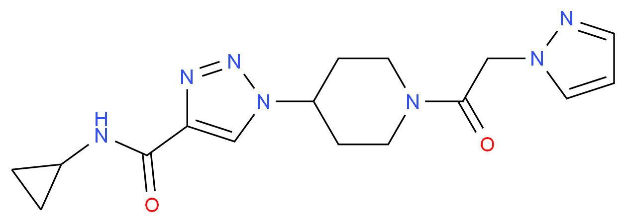 N-cyclopropyl-1-[1-(1H-pyrazol-1-ylacetyl)piperidin-4-yl]-1H-1,2,3-triazole-4-carboxamide_分子结构_CAS_)