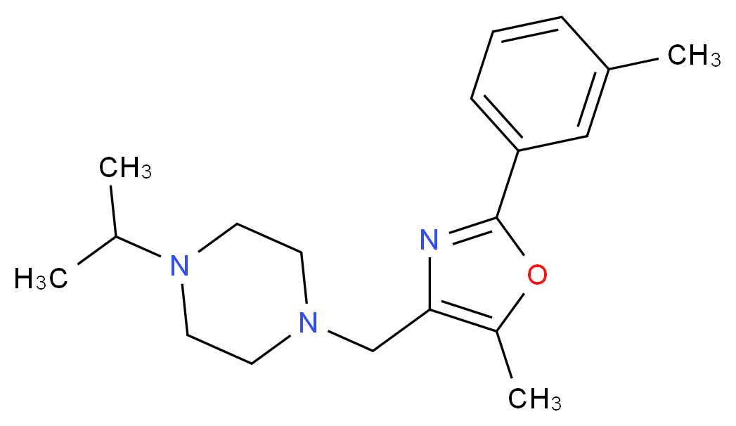 1-isopropyl-4-{[5-methyl-2-(3-methylphenyl)-1,3-oxazol-4-yl]methyl}piperazine_分子结构_CAS_)