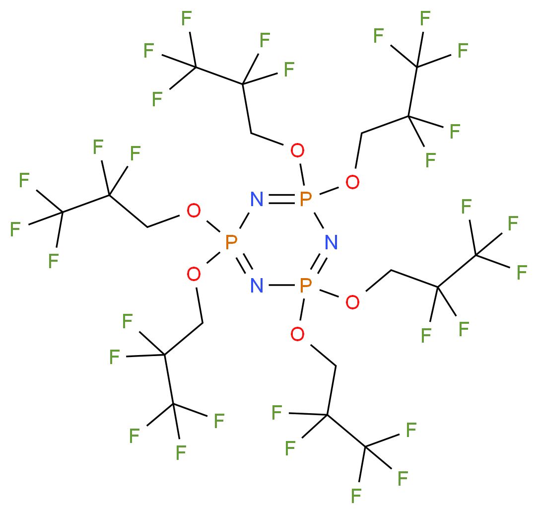 hexakis(2,2,3,3,3-pentafluoropropoxy)-1,3,5,2$l^{5},4$l^{5},6$l^{5}-triazatriphosphinine_分子结构_CAS_429-18-5