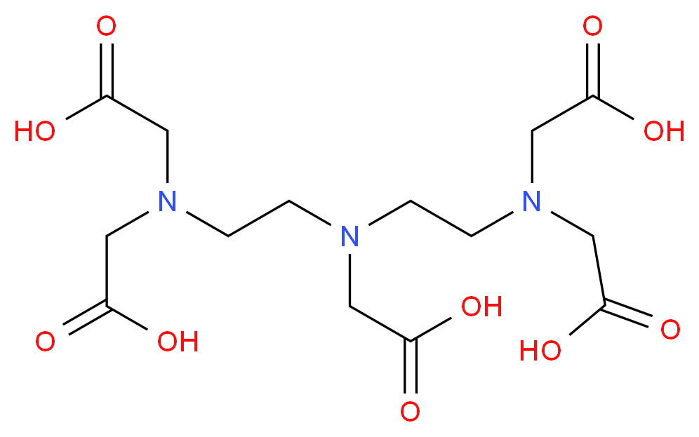 DIETHYLENETRIAMINE-N,N,N',N'',N''-PENTAACETIC ACID_分子结构_CAS_67-43-6)