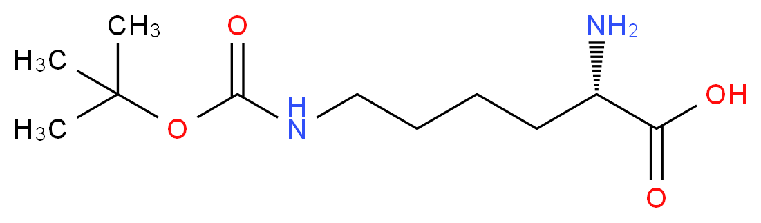 (2S)-2-amino-6-{[(tert-butoxy)carbonyl]amino}hexanoic acid_分子结构_CAS_2418-95-3