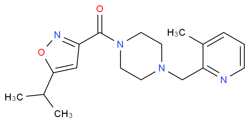 1-[(5-isopropylisoxazol-3-yl)carbonyl]-4-[(3-methylpyridin-2-yl)methyl]piperazine_分子结构_CAS_)