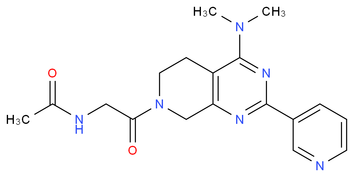 N-{2-[4-(dimethylamino)-2-pyridin-3-yl-5,8-dihydropyrido[3,4-d]pyrimidin-7(6H)-yl]-2-oxoethyl}acetamide_分子结构_CAS_)