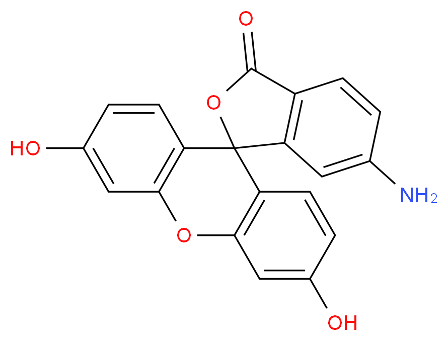 6-amino-3',6'-dihydroxy-3H-spiro[2-benzofuran-1,9'-xanthene]-3-one_分子结构_CAS_51649-83-3