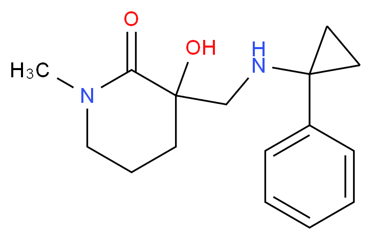 3-hydroxy-1-methyl-3-{[(1-phenylcyclopropyl)amino]methyl}-2-piperidinone_分子结构_CAS_)