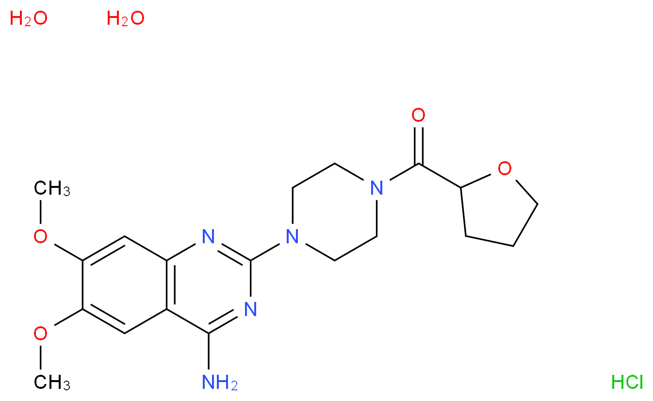 6,7-dimethoxy-2-[4-(oxolane-2-carbonyl)piperazin-1-yl]quinazolin-4-amine dihydrate hydrochloride_分子结构_CAS_70024-40-7