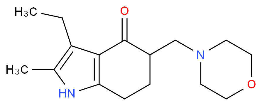 3-ethyl-2-methyl-5-(morpholin-4-ylmethyl)-4,5,6,7-tetrahydro-1H-indol-4-one_分子结构_CAS_)