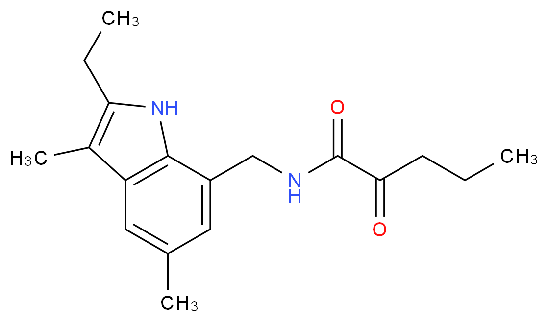 N-[(2-ethyl-3,5-dimethyl-1H-indol-7-yl)methyl]-2-oxopentanamide_分子结构_CAS_)