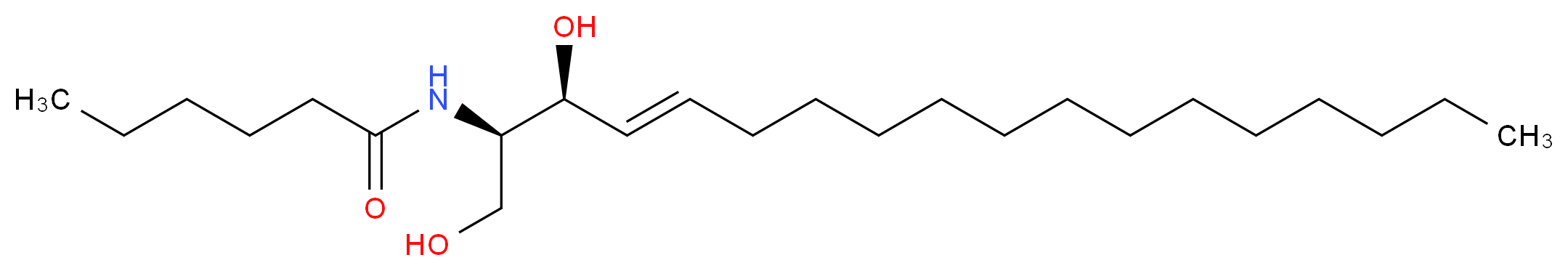 N-[(2R,3S,4E)-1,3-dihydroxyoctadec-4-en-2-yl]hexanamide_分子结构_CAS_124753-97-5