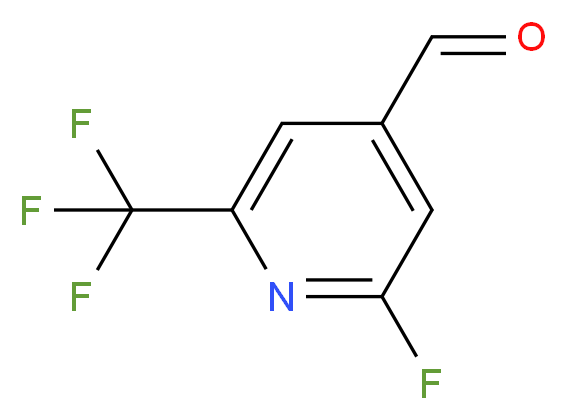 2-FLUORO-6-(TRIFLUOROMETHYL)ISONICOTINALDEHYDE_分子结构_CAS_1227565-35-6)